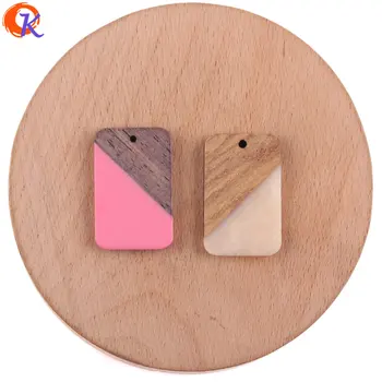 

Cordial Design 30Pcs 21*33MM Jewelry Accessories/Earrings Making/Natural Wood & Resin/Square Shape/Hand Made/Earring Findings
