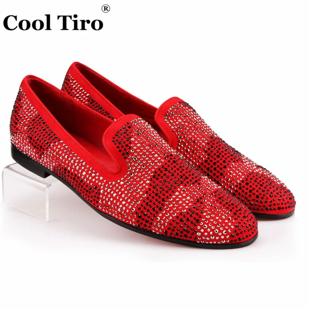 Leopard Rhinestones Loafers Men Dress Shoes (1)