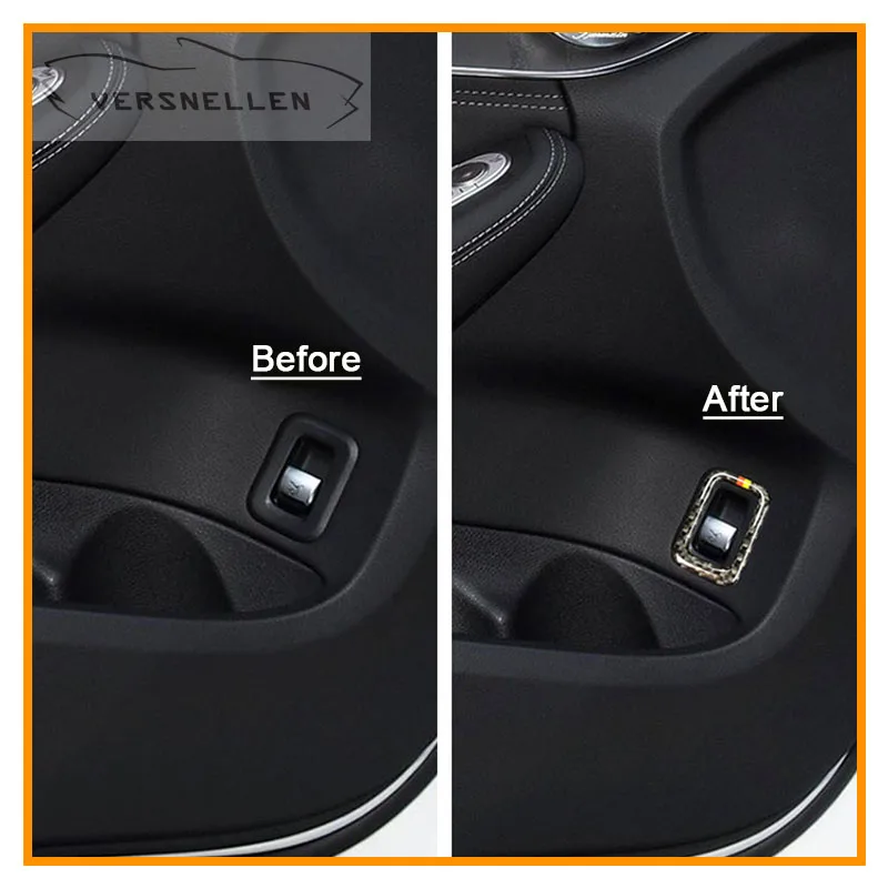 

Car Styling Carbon Fiber Rear Hood Trunk Switch Control Button Trim Frame Stickers For Mercedes C Class W205 GLC Accessories