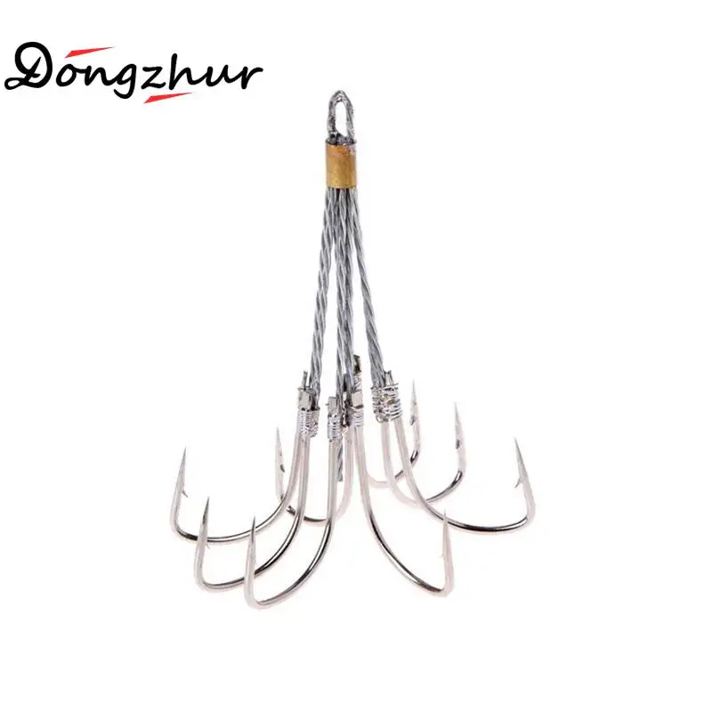 1 Pc Four Five Six Eight Claws Fishing Hooks Fishhooks Anchor High Carbon Steel Silver Hook Barbed Fishing Hook SCZ2423