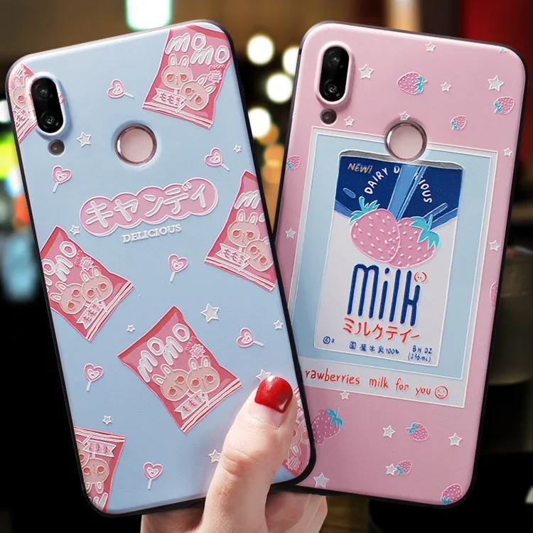 

Cute girl Pink strawberry milk delicious candy case For Huawei nova 3 , nova 3i , nova 3e , nova3 nova3i nova3e nova2s cover