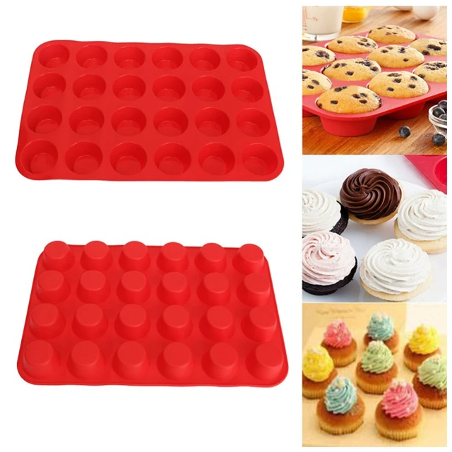Silicone Molds Baking Muffins  Mini Cupcakes Silicone Molds - Mini Muffin  24 - Aliexpress