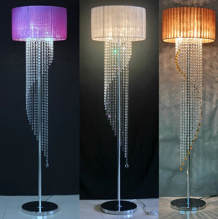 

Free shipping modern fashion k9 luminarias para sala plafon crystal floor lamp living room Abajur Sofa Fabric Dicroica Lamparas