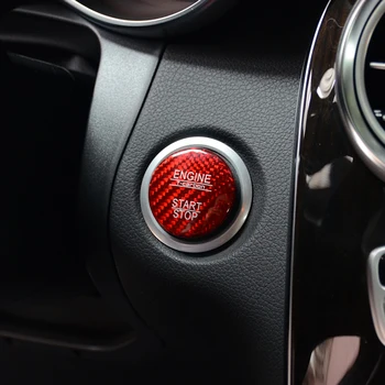 

Carbon Fiber Car Control Engine Start Stop Button Decorative Cover Trim For Mercedes Benz C Class W205 GLC X253 2015-2018