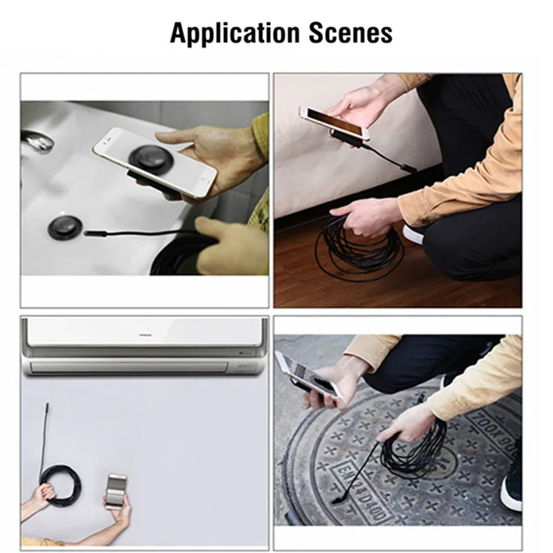 5M Wireless Endoscope WiFi Borescope Inspection Camera For iOS Android  iPhone