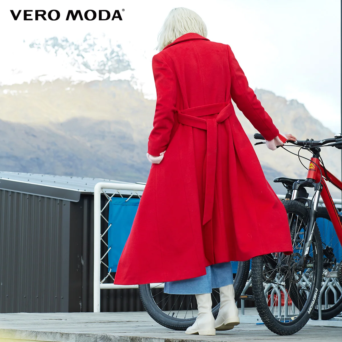 Vero Moda 2019 new double-breasted 100% long woolen coat|318427503