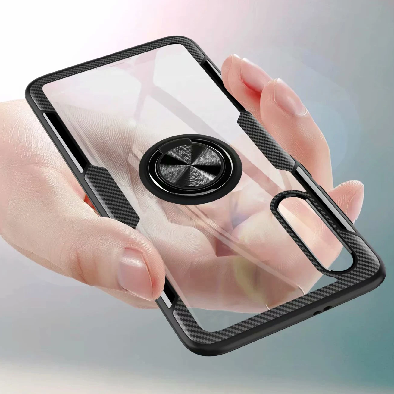 For Xiaomi Mi 9 Case With Ring Stand Magnet Transparent shockproof Protective Back Cover case for xiaomi mi9 xiaomi 9 shell
