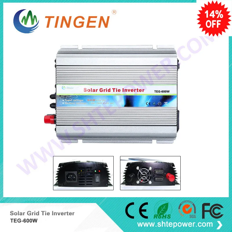 

600W 600watts Pure sine wave On grid Tie solar invertor solar cells 12V 24V Dc input AC output 110V 220V available