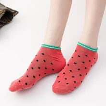 Корейская мода, креативные, Harajuku Skarpetki Meias, забавные Женские носочки, авокадо, вишня, арбуз, короткие носки, хипстерские носки, Calcetines Sox