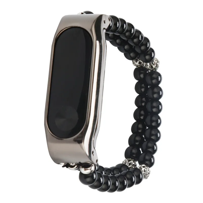 Stainless Steel Frame Strap For Mi Band 2 Pearl Agate Bracelet Jewelry Replacement Wristband Strap for Xiaomi Mi Band 2 40NT27 (3)