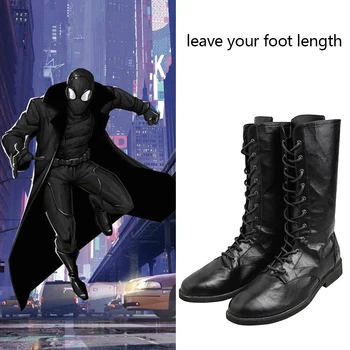 

Spider-Man Into the Spider-Verse Costume Spiderman Noir Cosplay Boots Leather Shoes Men Halloween Superhero Shoes Custom Made