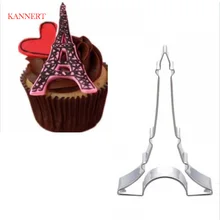 Torre eiffel, cortador de biscoito, pressão, conjunto de molde, de aço inoxidável, ferramentas de modelagem