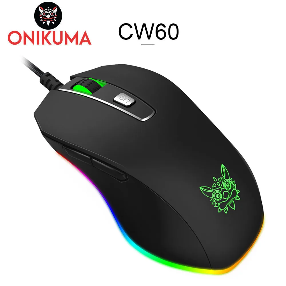 ONIKUMA CW60 8000 DPI Wired Gaming Mouse Mice 6 Buttons Design Breathing LED Colors for Gamer PC MAC (1)
