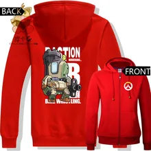Weihnachtsgeschenk für spiel fans warme hoodies rot warm hoodies OW spiel charakter BASTION schöne hoodies