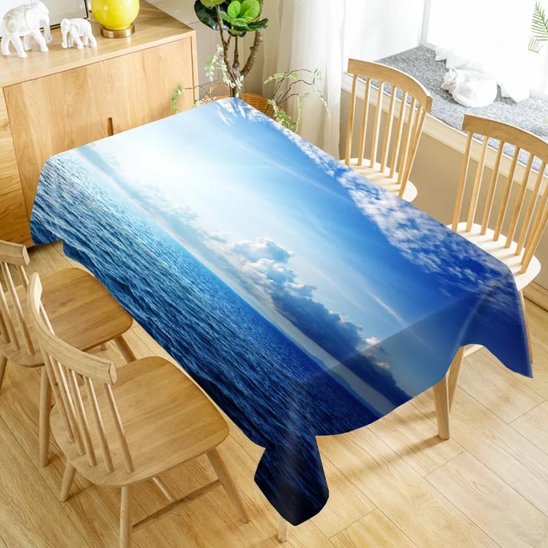 Скатерть голубого неба, плотная, оксфордская, прямоугольная, Скатерть для свадьбы, настраиваемый размер 100X140 см/140X200 см - Цвет: tablecloths 19