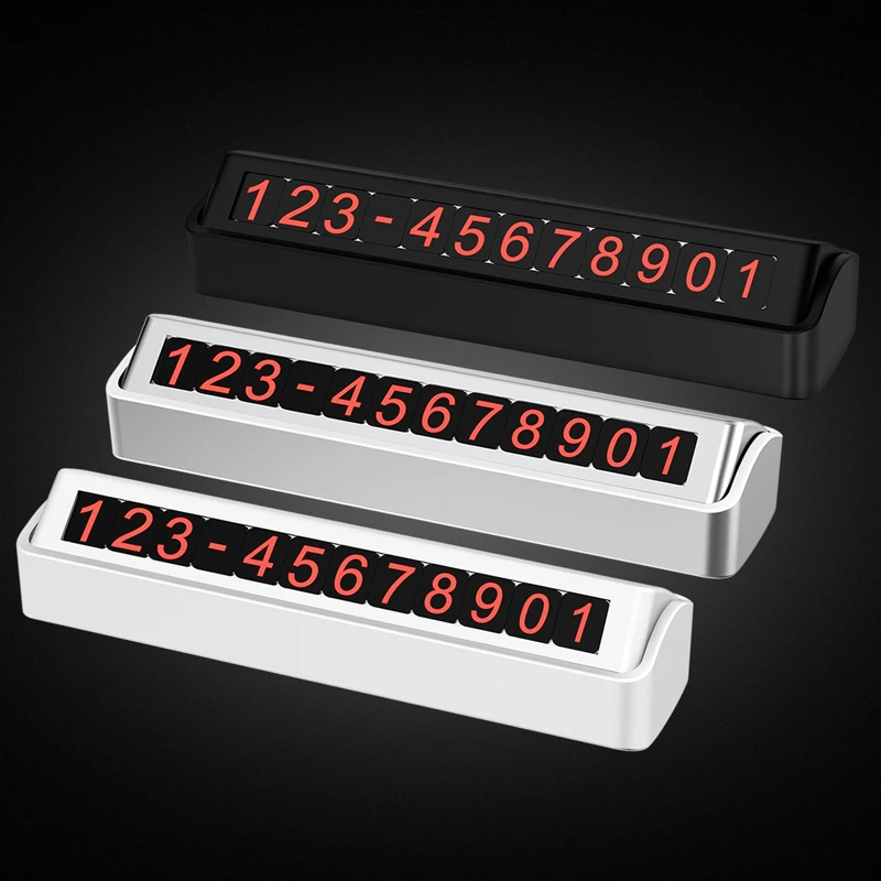 

Car Styling Temporary Parking Card Telephone Number Car Sticker No Deformation Creative Concealed License Plate Fashion 3Styles