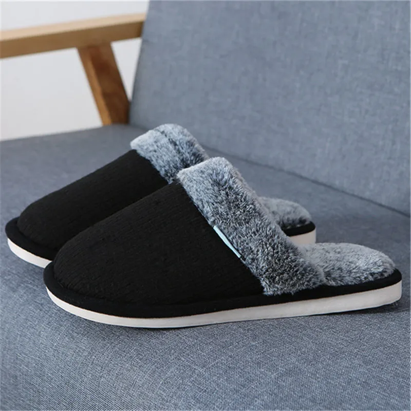 

Suihyung New Winter Men Home Slippers Patchwork Faux Fur Indoor Floor Shoes Flat Platform Cotton Slippers Men Pantuflas