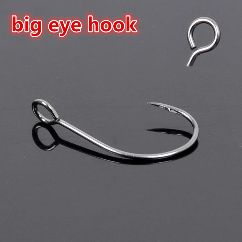 50pcs/bag big eye fishing hooks High Carbon Stainless Steel Fishing Hook Sharp Barbed fly Hook
