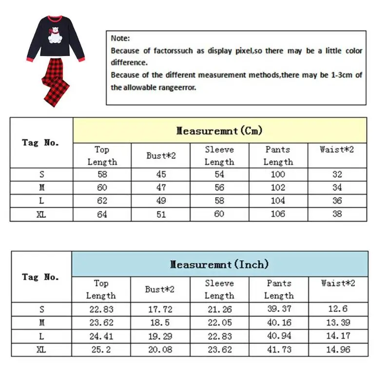 Комплект одинаковой одежды для семьи из 2 предметов, футболка с милым медведем для мамы и папы, 2 предмета, штаны в клетку, Рождественская Пижама