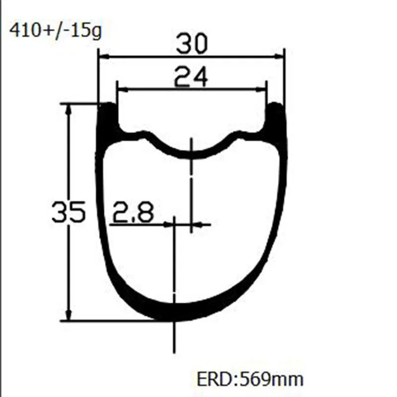 700c дисковый велосипедный дорожный обод 35x30 мм асимметричное бескамерное карбоновое колесо дисковый тормоз дорожный обод 410+/-15 г дисковый тормозной колесо для дорожного байка ERD 569 мм