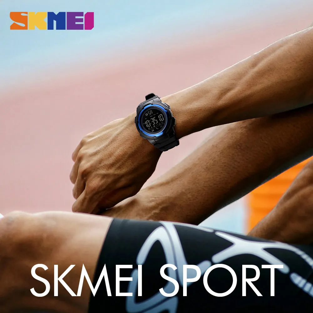 SKMEI 1440 Man Bluetooth Digital Wristwatch Men Women Sport Smart Watch Waterproof PU Military Watchs Relogio 5