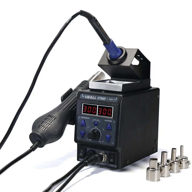 

8786D Upgrade Rework Soldering Station 2 in 1 SMD Hot Air Gun Thermoregulator Soldering Iron 700W BGA Welding Tool Station