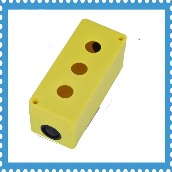

Yellow Plastic 3 hole Push Button Switch Control Station Box Case for 16mm pushbutton switch