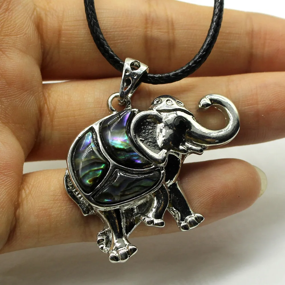 New Abalone Shell Elephan Choker Necklaces For Women Vintage Punk Animal Pendant Necklace Costume Jewelry Dropshipping | Украшения и