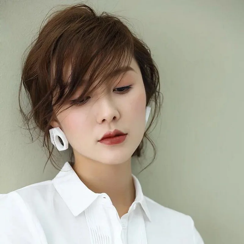 2016 New Geometric Earring Fashion Punk Designer Fan Shaped Big Ear Stud Earrings For Women Brincos Grandes