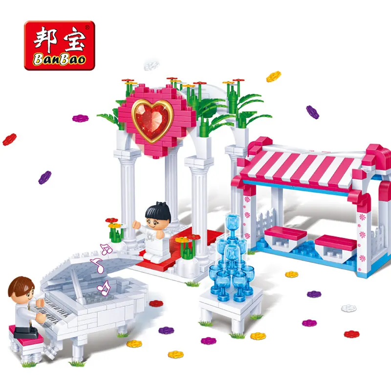 

BanBao 6106 Romantic Wedding Piano Blocks Educational Model Building Toy Children Girl Kids Friend Bricks Present Gift