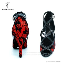 Женская танцевальная обувь; Обувь для бальных танцев; Salas; Танцевальная обувь на квадратном каблуке для женщин; кружевная обувь на высоком каблуке; мягкая подошва; удобная обувь; JuseDanc