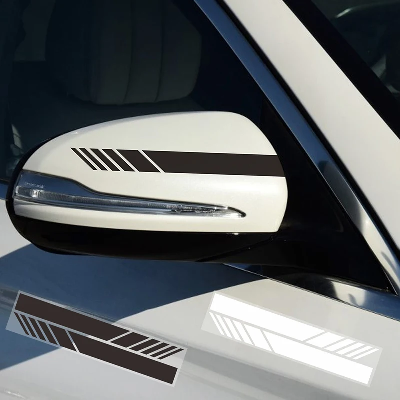 

2 Pcs Car Side Rearview Mirror Stripes Red Sticker Auto Rear View Decals for Mercedes Benz W204 W212 W117 W176 Edition 1 AMG