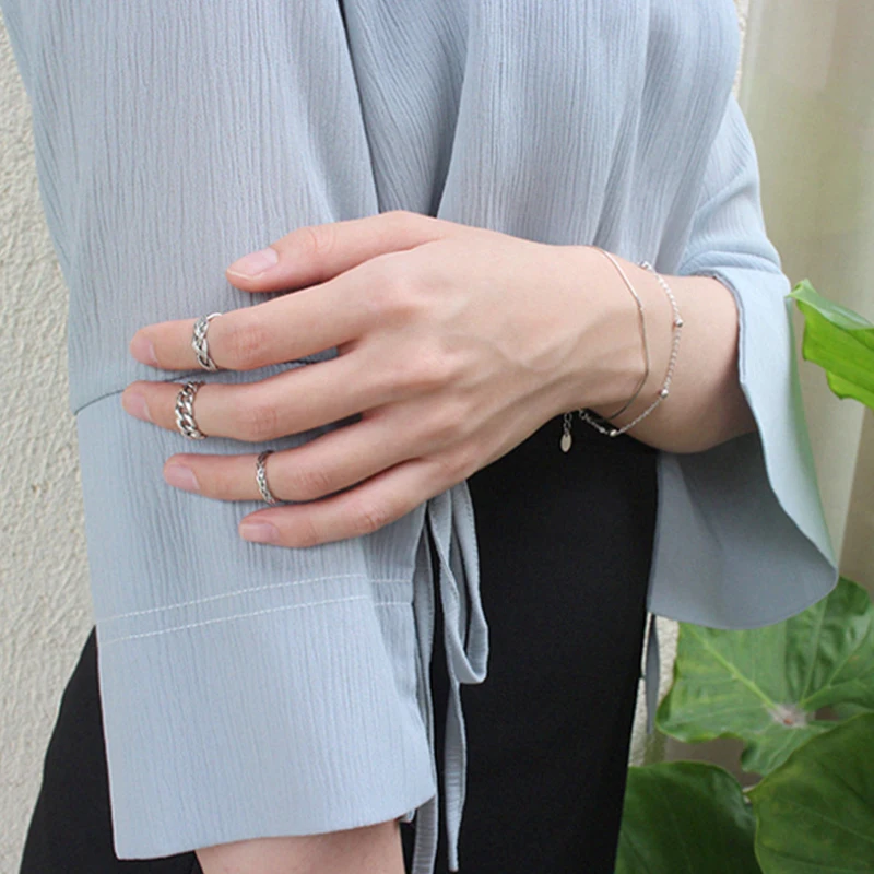 JShine женские кольца Открытый регулируемый 925 пробы серебро миди кольцо на фаланг пальца Ретро цветок палец цепь кольцо пляж ноги ювелирные изделия