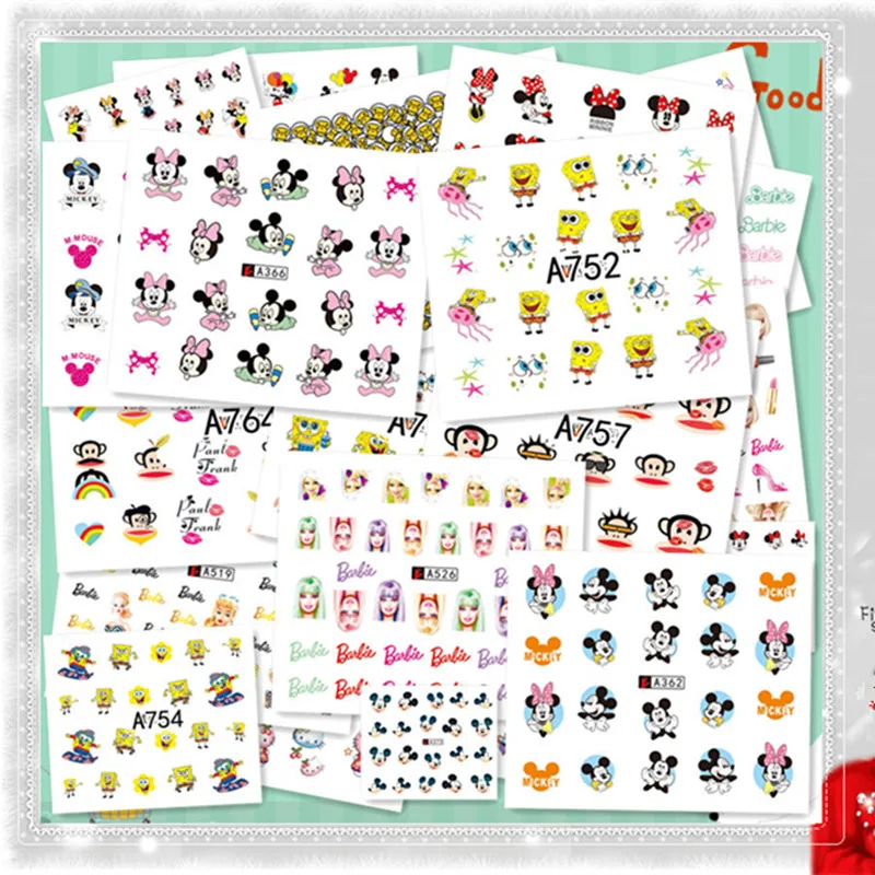 

5PCS Disney Special offer kids makeup children cartoon Princess girl nail sticker sticker girl toys makeup for children gifts