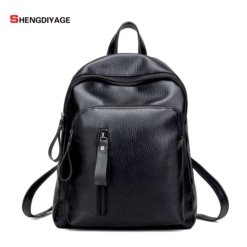 SHENGDIYAGE Women Backpack 2017 NEW fashion backpack women backpack PU Leather school bag women Casual style