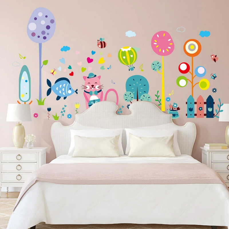 Home Decor Cartoon Car Creative wall stickers Home Decor Wedding Decoration maison Self-adhesive Removable wall stickers rooms (13)