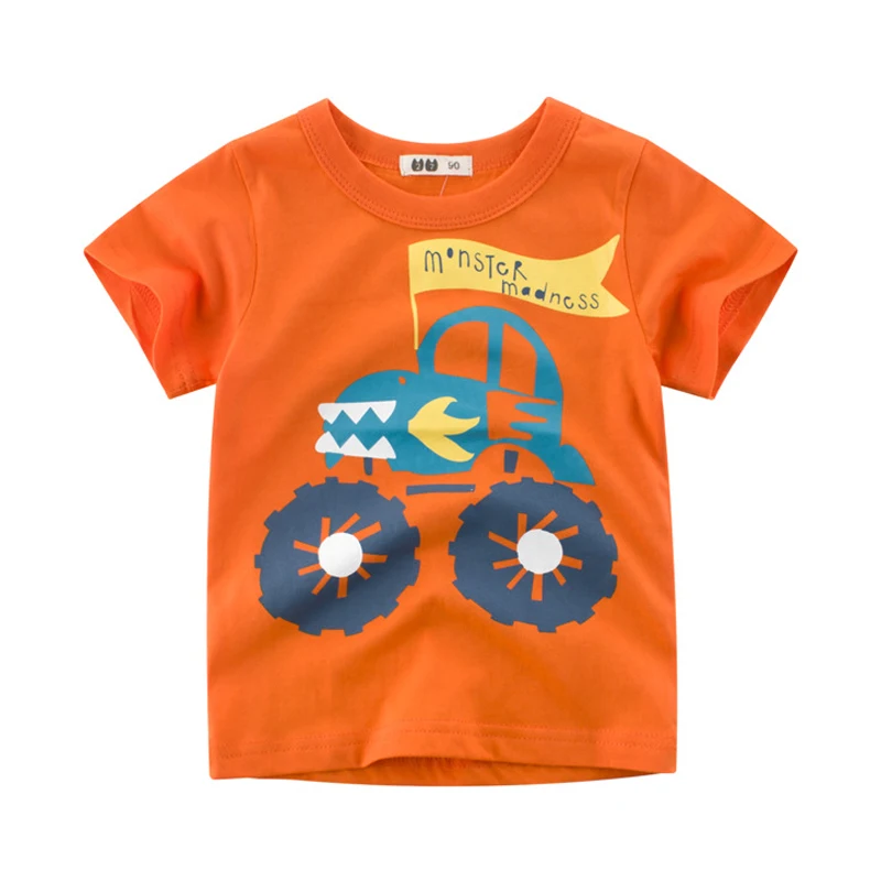 

New Summer Fashion Cartoon Car Printed Baby Boys T-Shirt Kids Tops Tees 100% Cotton T Shirts Boys Clothing Birthdays Gift 2-10Y