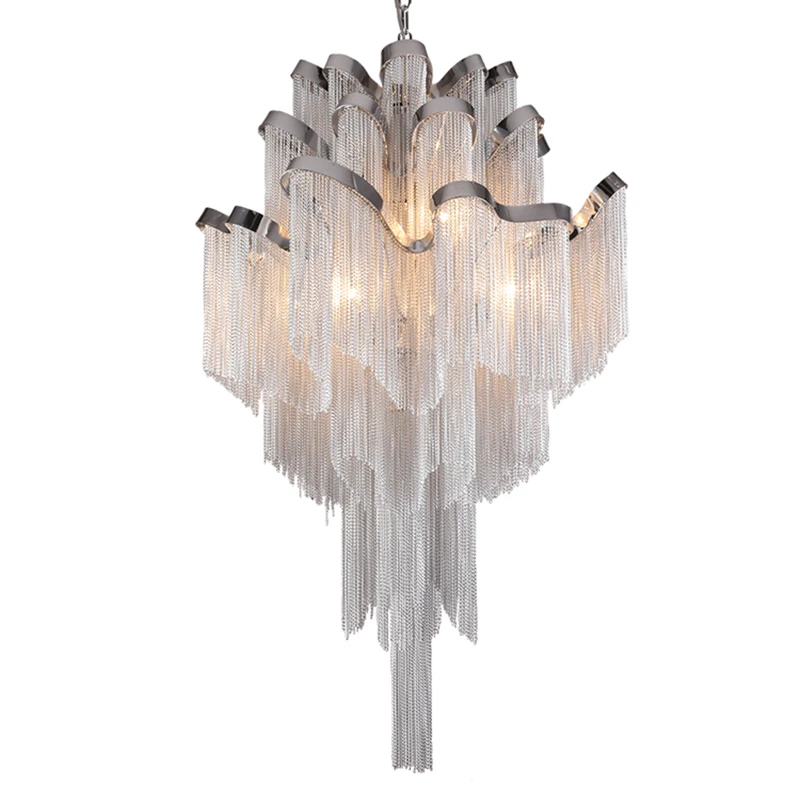 

Luxury Modern Pendant Light chrome gold aluminum chain Home Decoration Diningroom partment Villa Art Lighting Fixture store shop