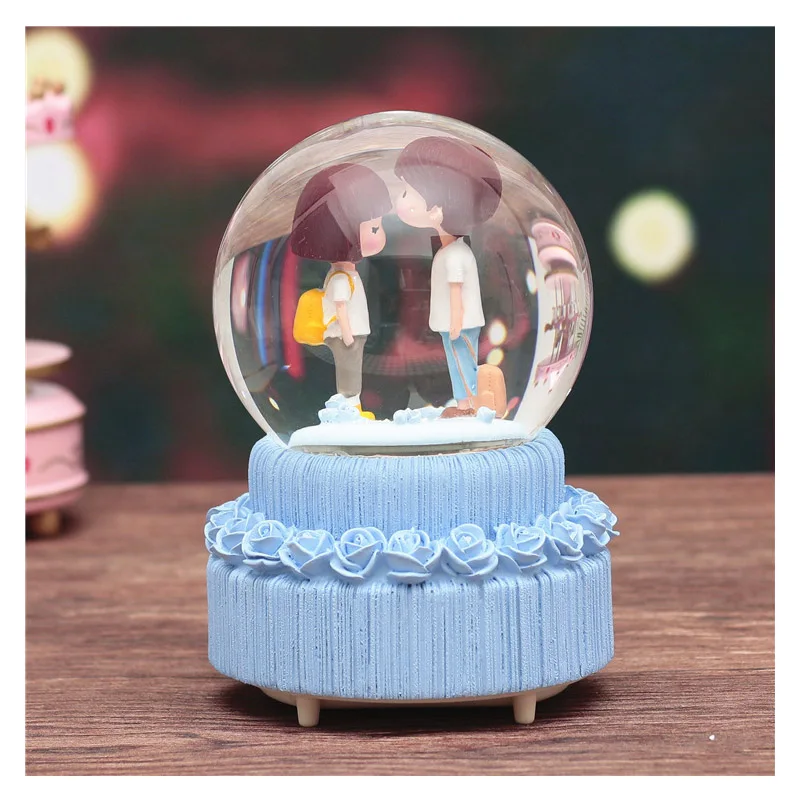 Pareja creativa bola de cristal copo de nieve giratoria caja de música adornos amor caja de música agua Polo artesanías decoración del hogar regalos Pareja creativa bola de cristal copo de nieve giratoria caja de música adornos amor caja de música agua Polo artesanías decoración del hogar regalos