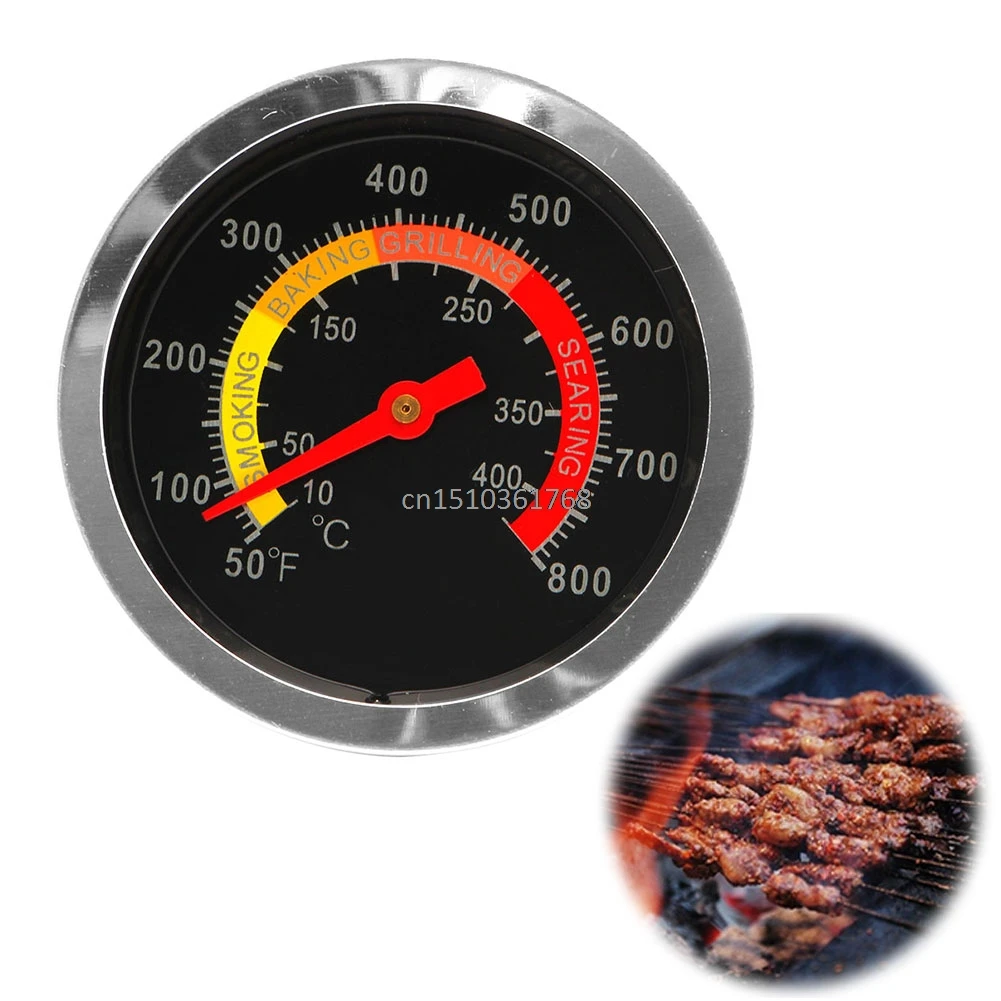 

Stainless Steel Barbecue BBQ Smoker Grill Thermometer Temperature Gauge 10-400 degrees #Y05# #C05#