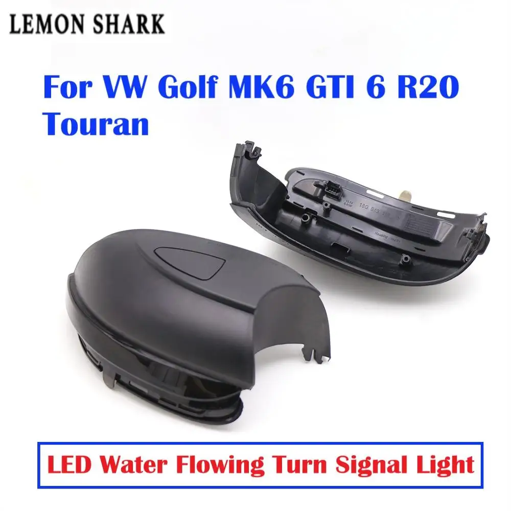 

LED Water Flowing Turn Signal Light Rear View Dynamic Sequential Mirror Blink Dynamic Scroll For VW Golf MK6 GTI 6 R20 Touran