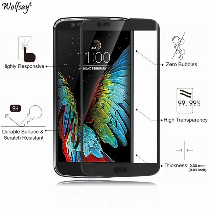 Закаленное стекло Wolfsay для LG K10 2016 1 шт. Защита экрана Lte K420N K430DS защитная пленка