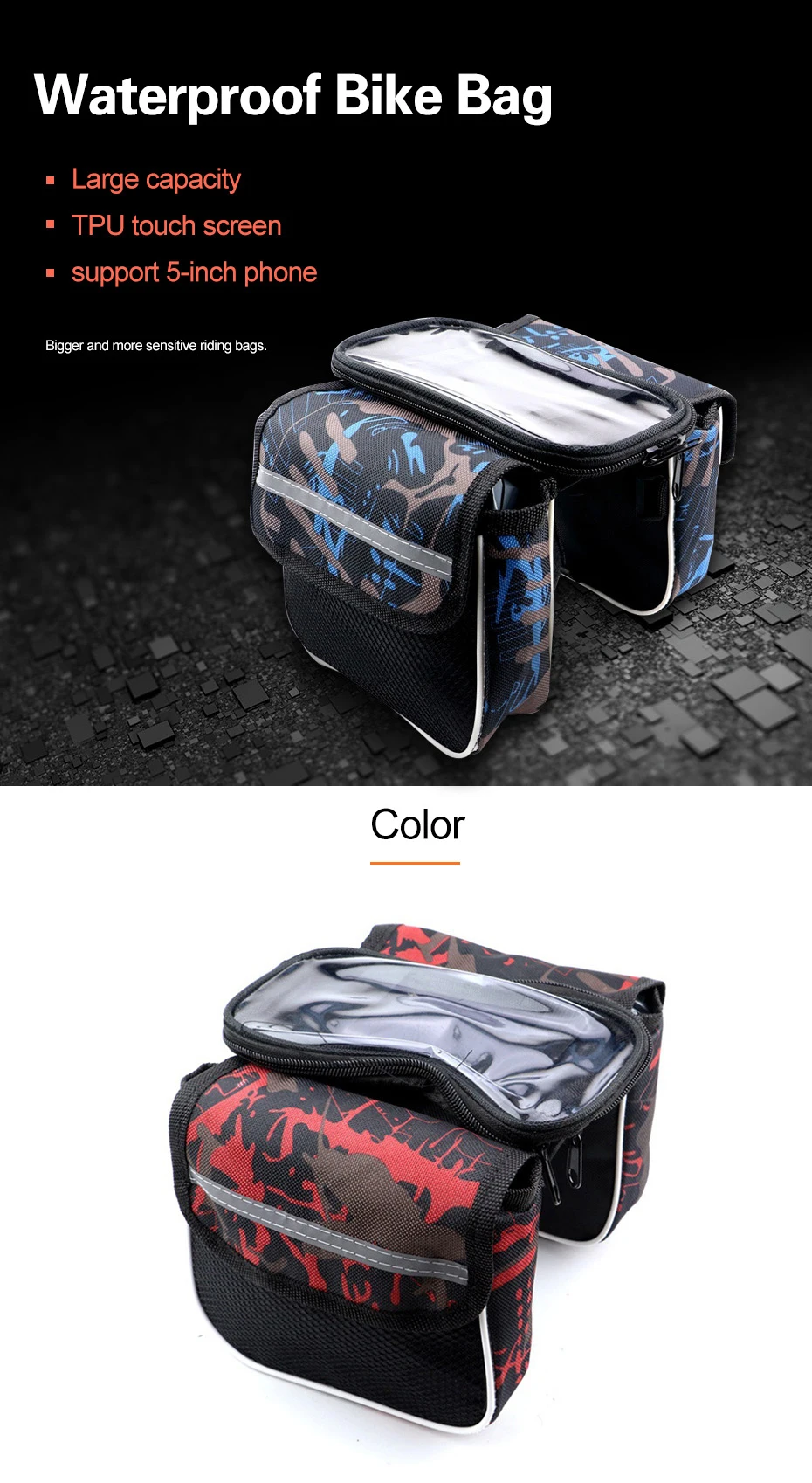 Excellent Bike Frame Bag with Lid Cycling Trunk Bag Multifunction Double Side for MTB Road Bicycle iphone samsung Holder Pannier Bicicleta 1