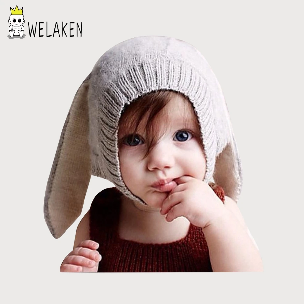 

Cute Rabbit Ear Baby Girls Hats Outerwear Autumn Winter Warm Children Knit Hat Baby Clothing Accessories Kids Boys Caps