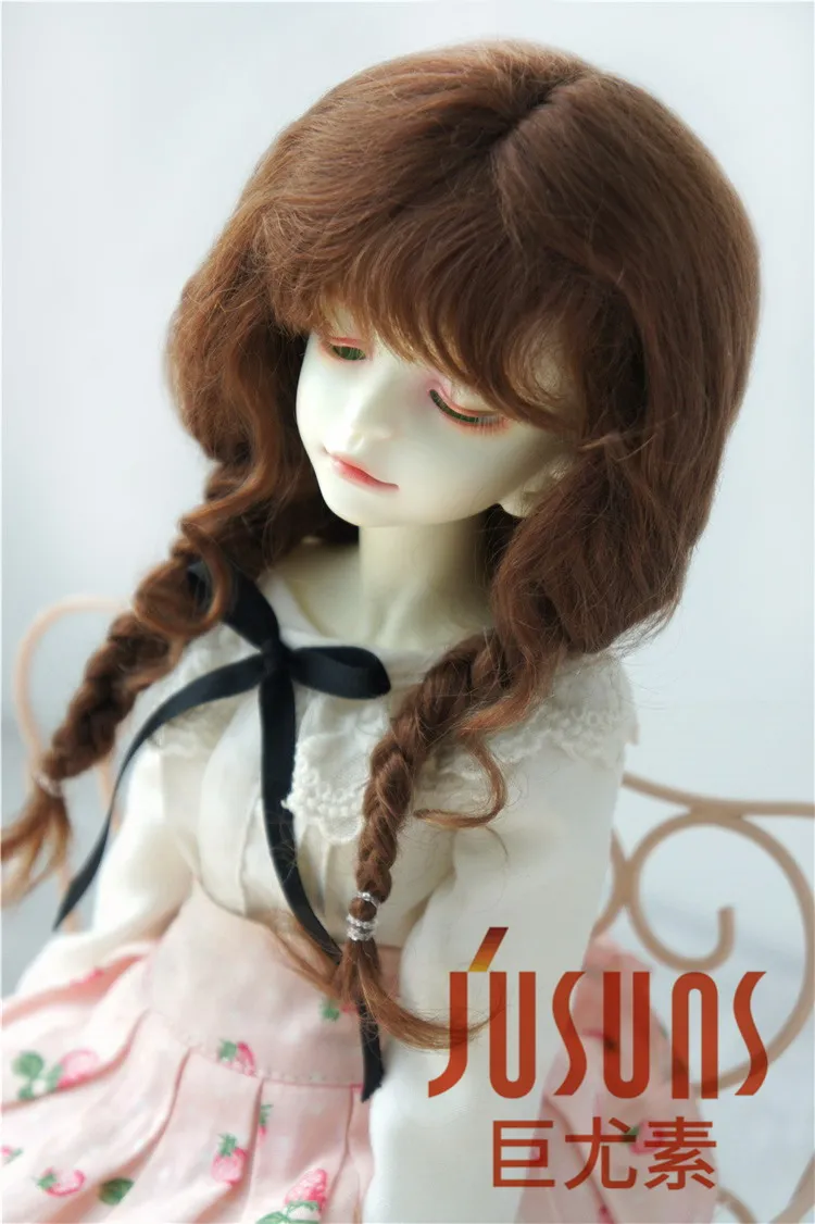 D2033B 1/4 MSD красивый мохеровый кукольный парик длинный курчавый BJD волосы Размер 7-8 дюймов мягкий мохеровый парик - Цвет: Light Brown M11