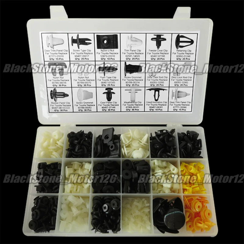 435 Clip Hood Cowl Door Panel Fender Bumper Nylon Retainer Assortment For Toyota