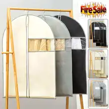 Чехол для одежды для защиты от пыли, не тканая одежда крышка пакет на застежке чехол бытовой для вешания пальто костюм защитить сумку для хранения Органайзер для гардероба