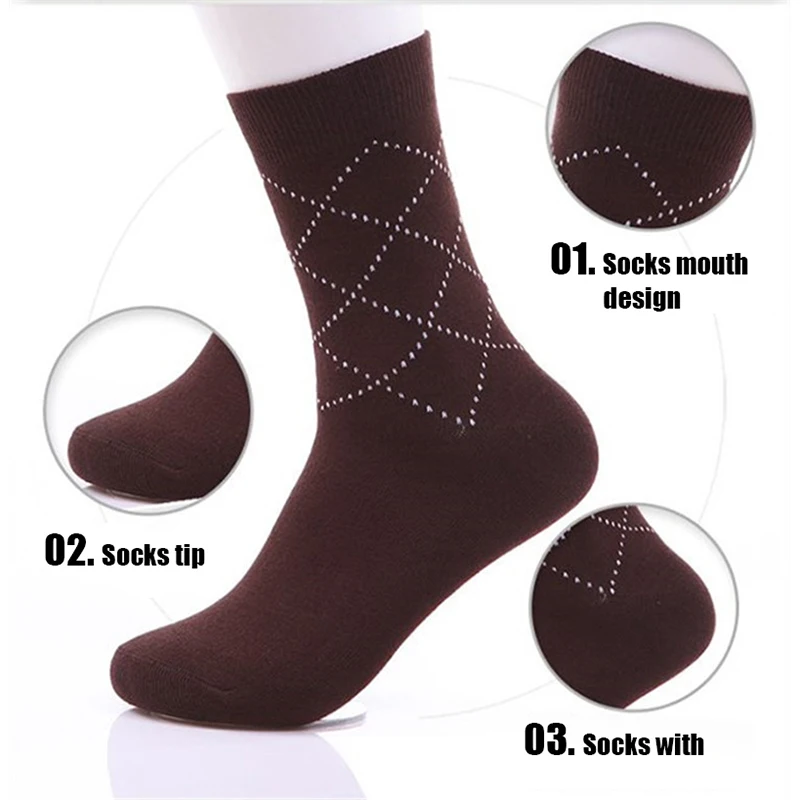 Cotton Business Men Socks Solid Bamboo Fiber Male Middle Socks Spring Summer Autumn Winter Diamon Men Socks Casual Gift For Men (16)