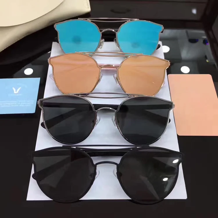 Sonnenbrille rosa Gm De Oculos Blau Mond Metall Designer Vintage silber Objektiv Korea schwarzes Sanfte Sol Gafas Frauen Spiegel Hinzufügen Luxus Männer V Marke YC661qS