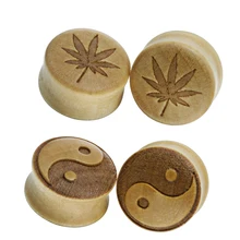 2 шт./лот из натурального дерева беруши измеренные серьги пирсинг, экспандер носилки телесный туннель пирсинг ювелирные изделия